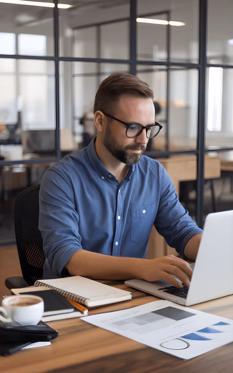Learner working remotely with AI tools